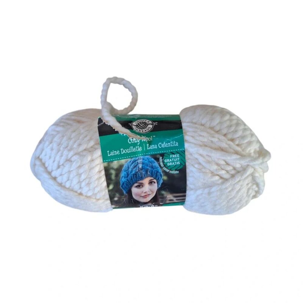 Loops & Threads Cozy Wool Twisted Super Bulky Off White Yarn Skein 90yds 4.5oz